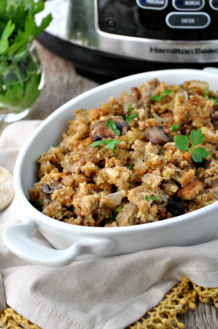 #SlowCookerWeek: Mom's Slow Cooker Stuffing Recipe - RecipeChatter