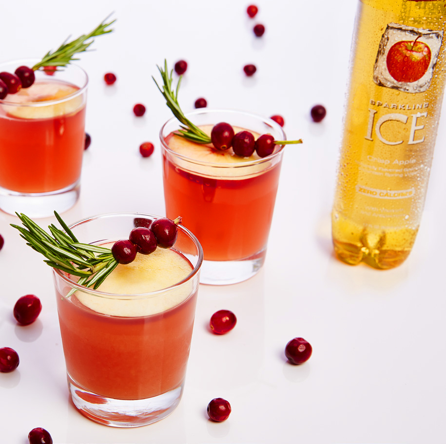 sparkling ice cranberry-apple cider punch