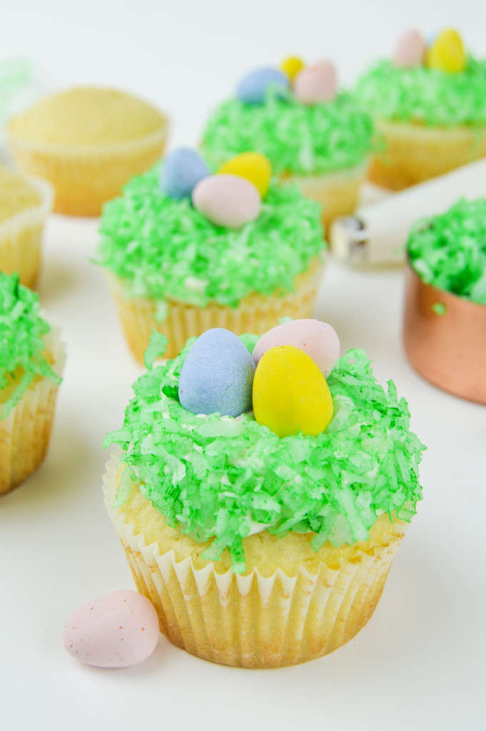 Coconut Easter Egg Hunt Cupcakes