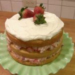 Strawberry Macaroon Layer Cake