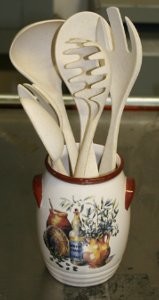 Bamboo Studio Utensil Holder and Spoons