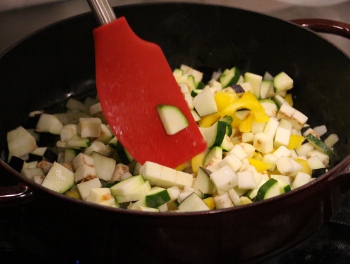 Add Zucchini, Eggplant, Bell Pepper