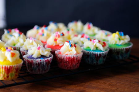 St. Patrick's Day Mini Rainbow Cupcakes