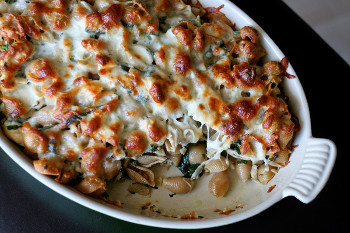 Mom's Baked Chicken and Spinach Pasta