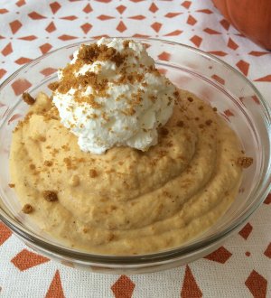 Pumpkin Mousse with Whipped Cream and Biscoff Cookie Crumbs