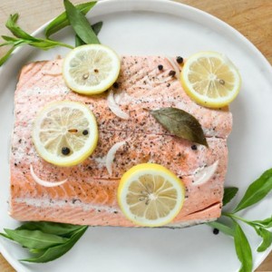 Poached Salmon with Lemon and Fresh Herbs