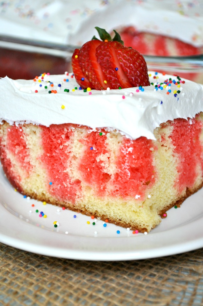Strawberry Jello Poke Cake 4