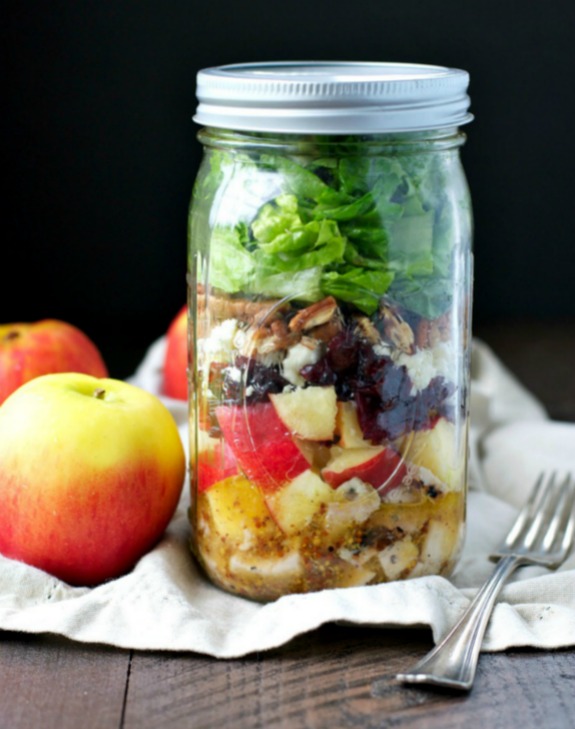 Easy Apple Harvest Mason Jar Salads - RecipeChatter