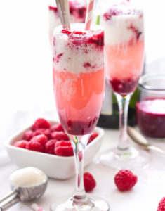 Champagne and Raspberry Ice Cream Floats